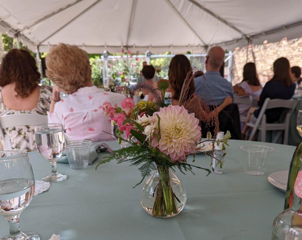 Flower vase at seminar